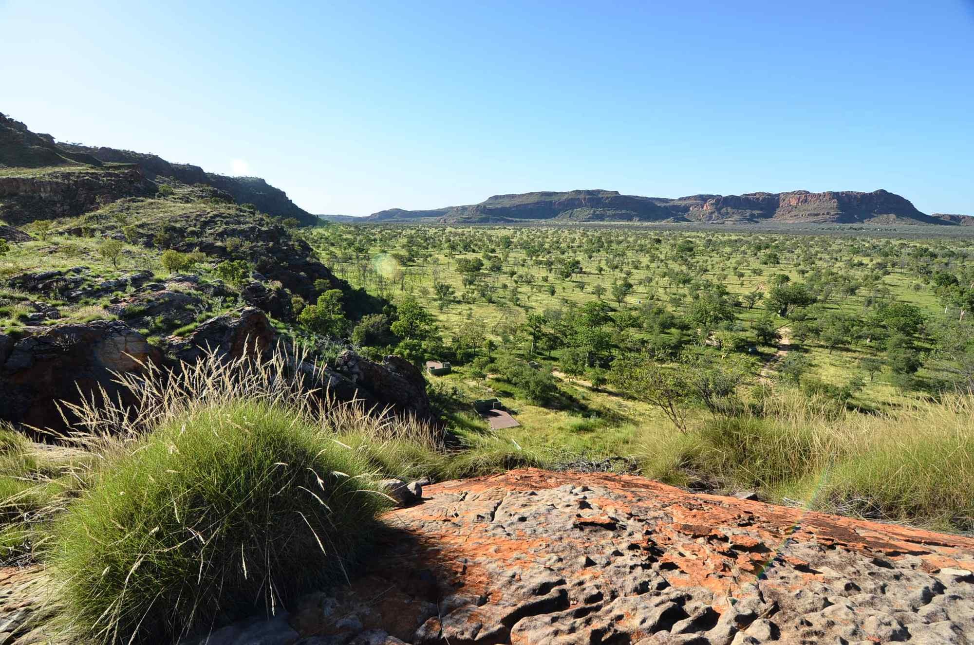 Rocky ranges and green bushland